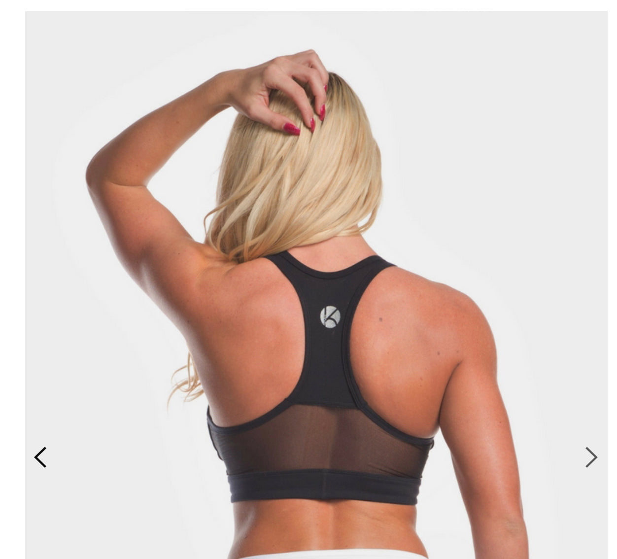 Kathyana Black Mesh Sports Bra- Black