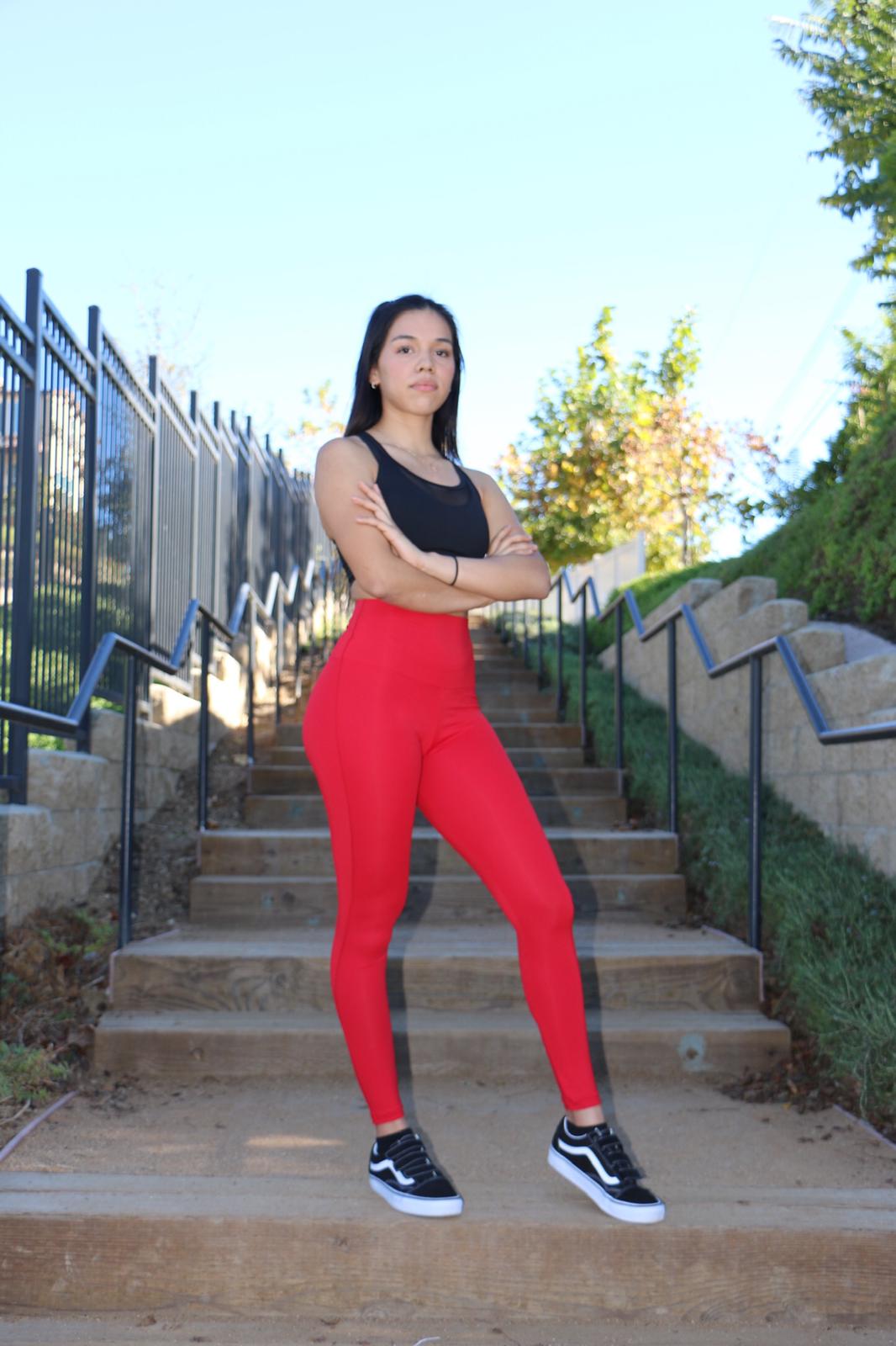 Kathyana Red Ultra High Basic Leggings