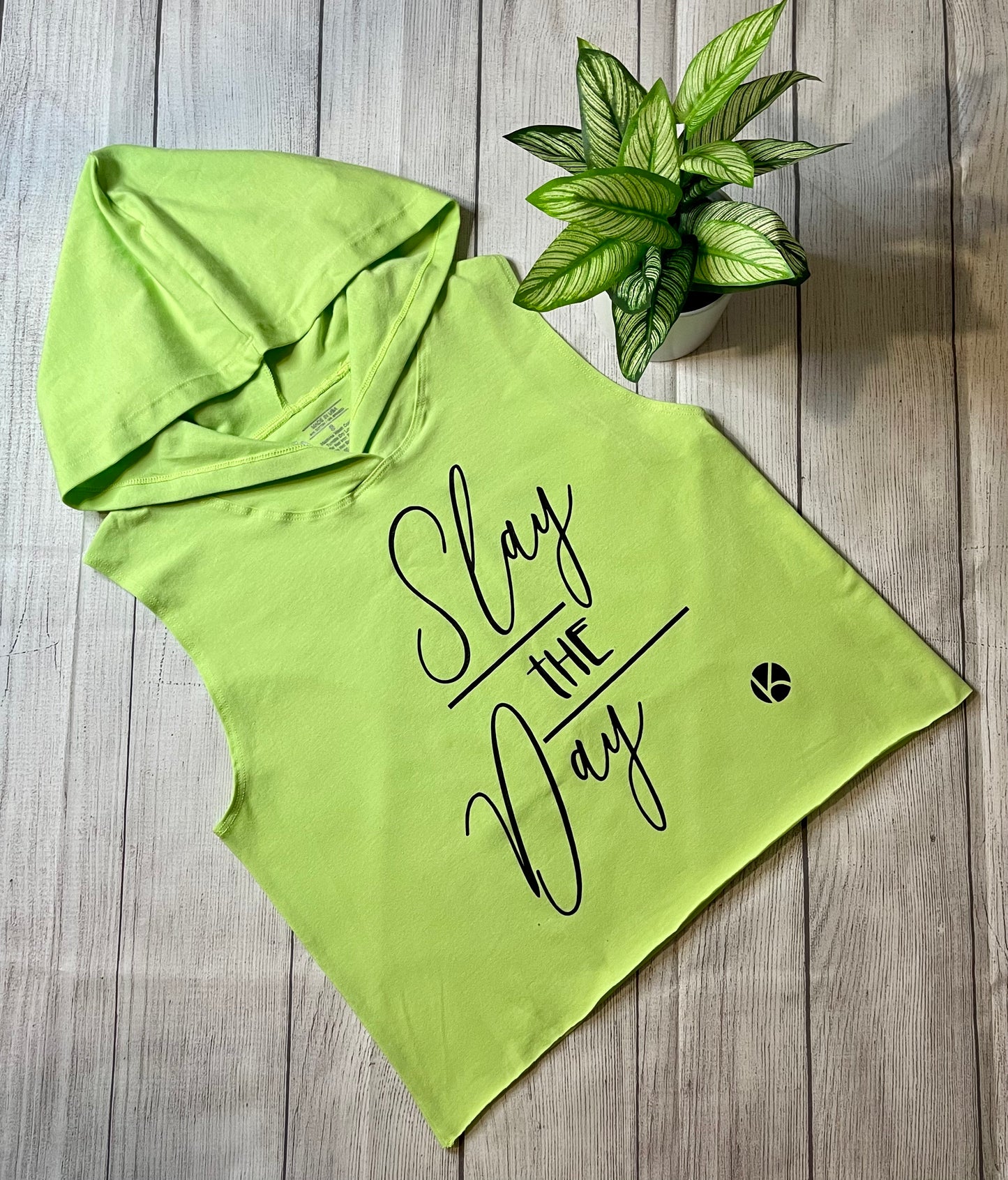 Sleveless Hoodie- Neon Green