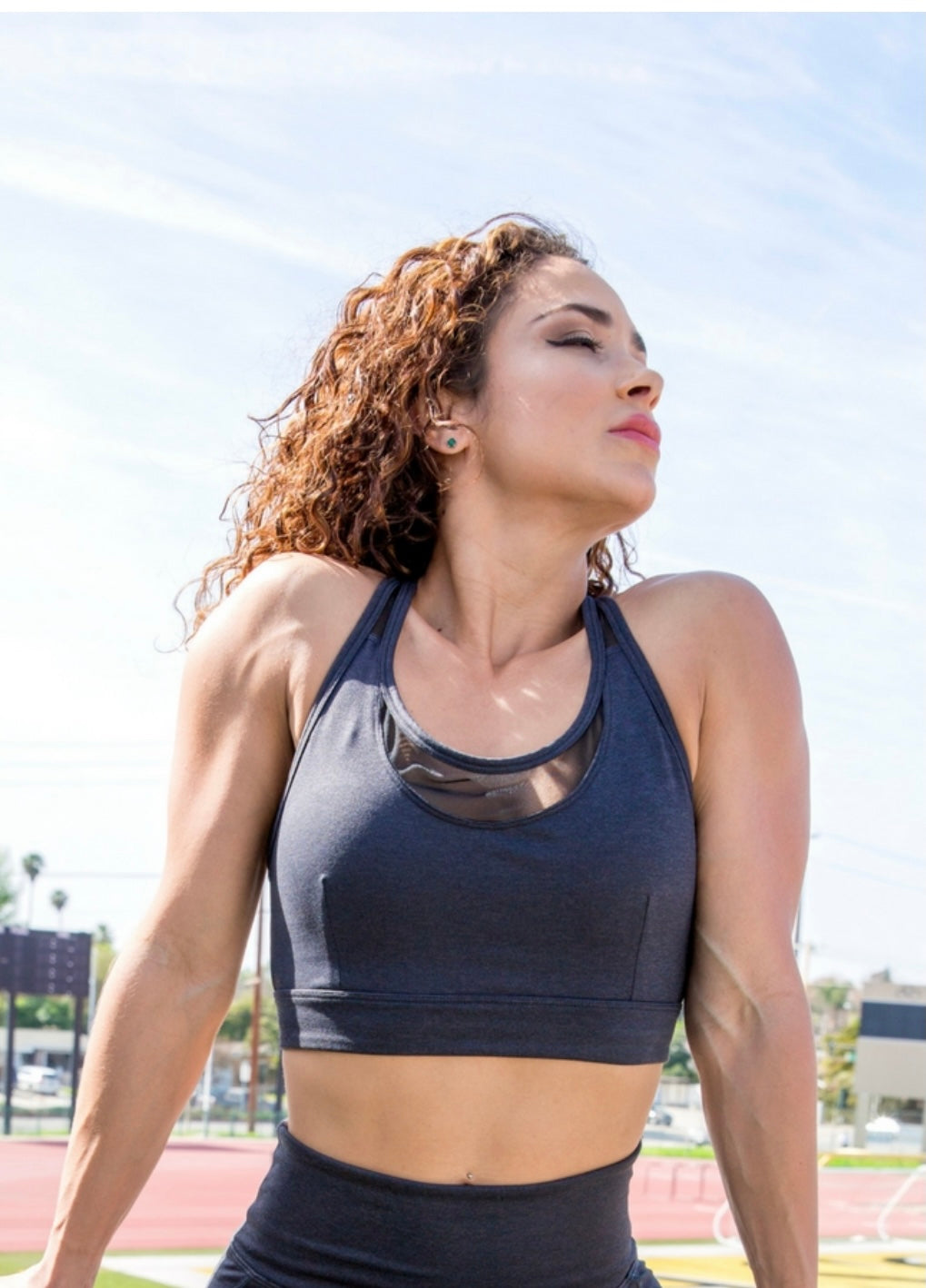 Kathyana Reflex Charcoal Mesh Sports Bra