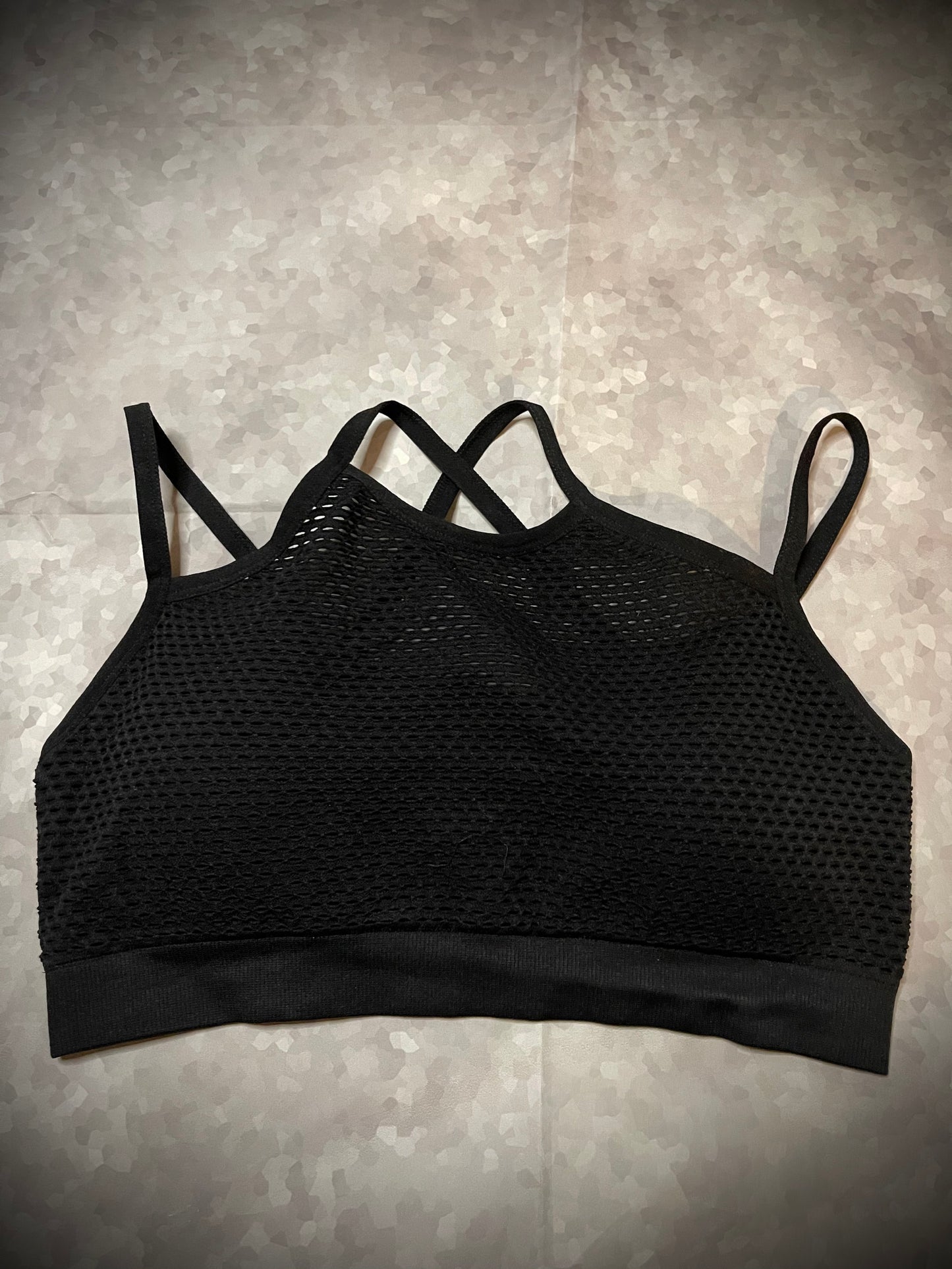 Crisscross Fishnet Sports Bra