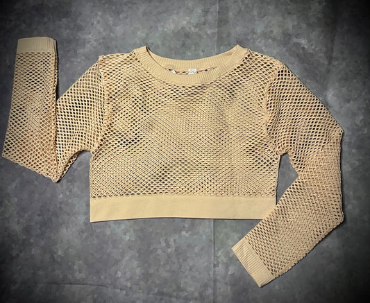 Nude Crop Top Fishnet