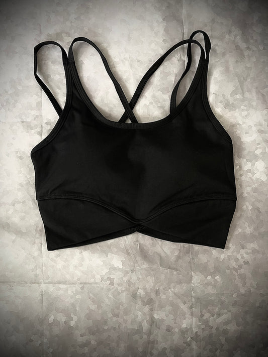 Open Back Black Sport Bra