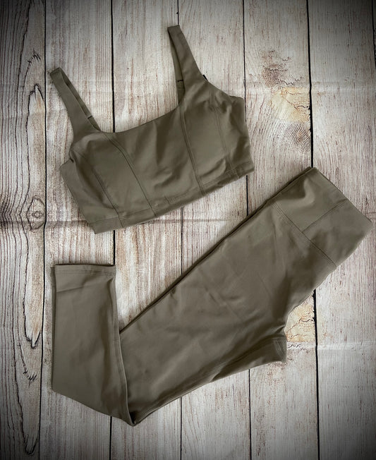 Mocha Sport Bra/ Legging 2 PC Set