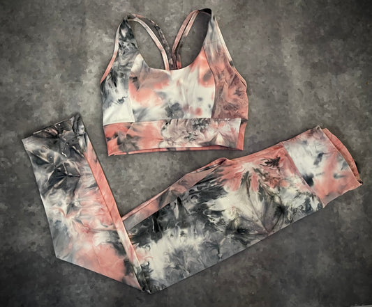 Tie Dye Pink and Black 2pc Set