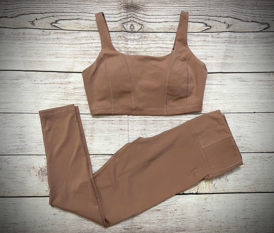 Nude Latte 2Pc Sport Bra and Leggings