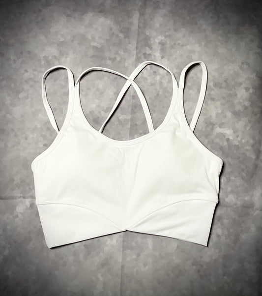 Open Back White Sport Bra